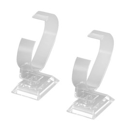 QUUPY 2PCS Transparent Watch Display Stand Plastic Bracelet Jewellery Watch Display Stand C-Type Display Stand for Home Store Presentation Usage