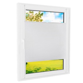 Pleated Blind Klemmfix White Blackout 75 x 220 cm Blackout Folding Blind No Drilling Pleated Blind
