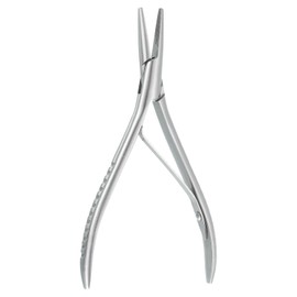 HARFINGTON Hair Extension Pliers 7" Stainless Steel Flat Hair Extension Tool Multi Functional Microlinks Hair Extensions Plier for Micro Link Micro Ring Feather Extension, Silver Tone