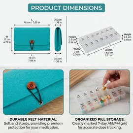 Portable Travel Pill Organizer – Slim Wallet Pill Case for Purse & Pocket