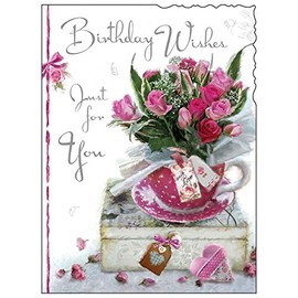 Jonny Javelin Flowers Birthday Wishes Card