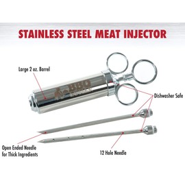 BBQ Butler Meat Injector - Turkey Injector - Flavor Injector - Marinade Meat Injector - Stainless Steel Marinade Injector - Meat Injector Syringe - Barbecue Tools