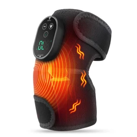 Cordless Heated Knee Brace for Knee Shoulder Elbow, Heated Knee Brace with Vibration for Men and Women, 3 Vibration Modes and 6-level Heating, 3 Timer Setting, Black