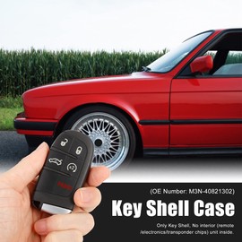X AUTOHAUX New Car Replacement Key Fob Shell Case Black M3N-40821302 for Dodge Journey 2012-2016 Dart 2013-2016 Challenger 2012-2014 Durango 2012-2014 Charger 2012-2014 for Chrysler 300 12-14