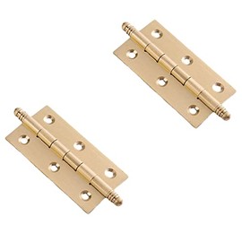 2 Pack Door Hinge Decorative Solid Brass Cabinet Cupboard Door Butt Hinges Furniture Folding Hinges Hardware Set (3 Inch)