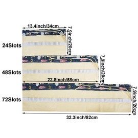 Maydahui 24/48/72 Slots Colored Pencil Wraps Canvas Pencils Roll Holder Pencil Pouch Aesthetic Case Organizer Bag for Art Lovers Artist Drawing (Owl,48 Slots)