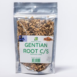 Herb To Body Gentian Root C/S - 4oz Resealable Pouch - Wildcrafted