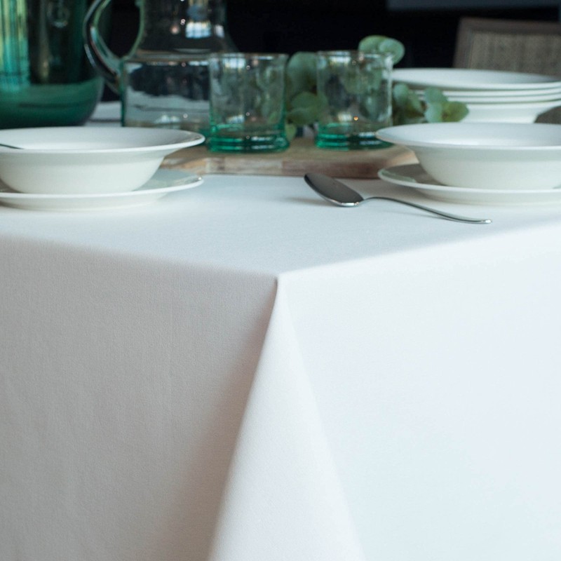 Organic Cotton Tablecloth Easy Care Washable Protective Heavyweight Fabric Eco