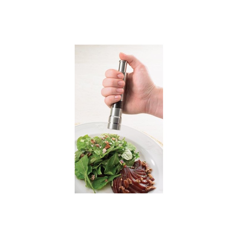 Fletchers' Mill Stainless-Steel Pump and Grind Salt or Pepper Mill,