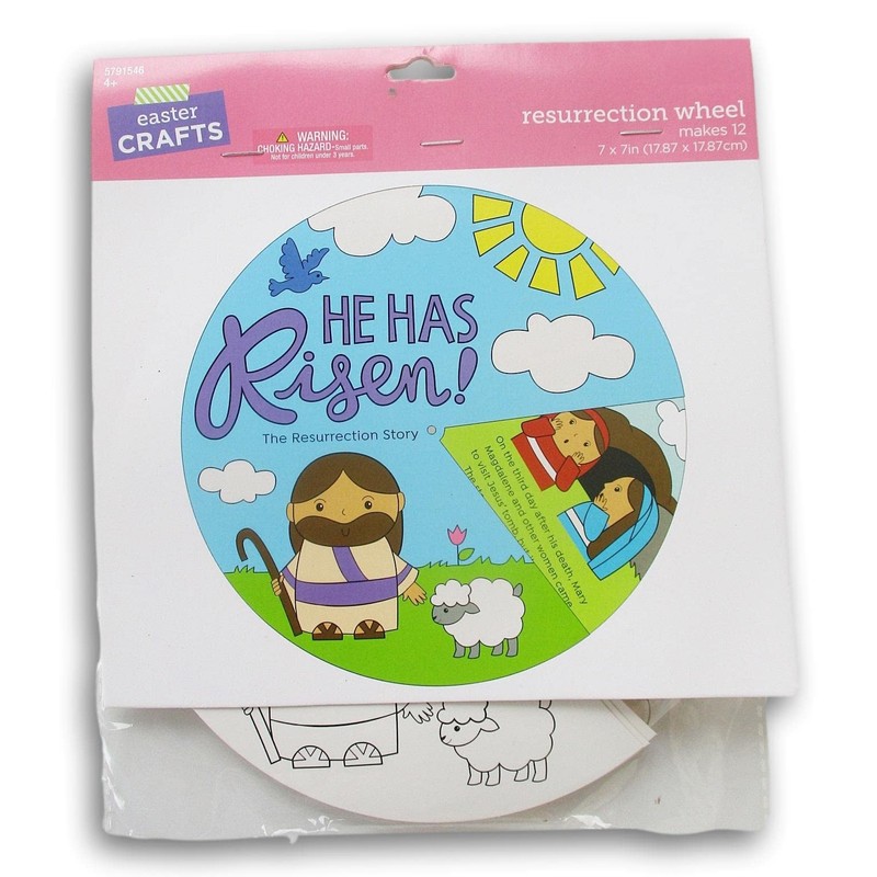 Easter Resurrection Coloring Wheel Craft Kit - Makes 12