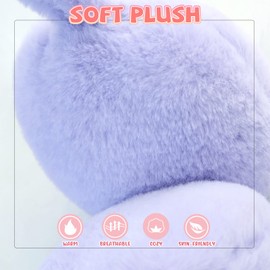 XIAOHAWANG Winter Earmuffs for Kids Girl Warm Ear Muffs Baby Boy Plush Padded Ear Warmer (C-PURPLE)