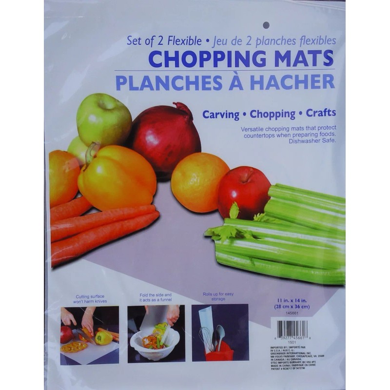 Greenbriar FLEXIBLE CHOPPING MATS 11" x 14" Food Preparation Cutting