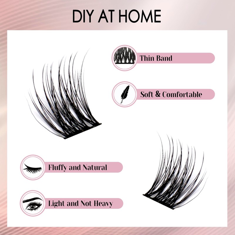 Lash Clusters DIY Eyelash Extensions 60pcs Cluster Lashes Wispy False