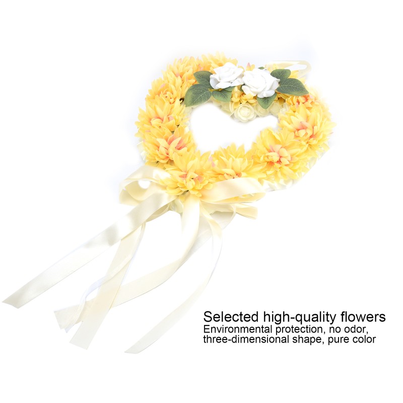 Heart Shaped Tribute Memorial Wreath Artificial Silk Wreath Gravestone Decoration