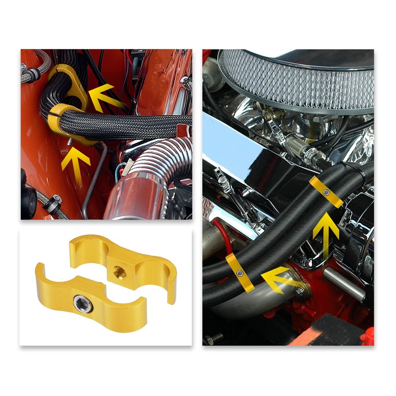 X AUTOHAUX 5pcs AN6 Hose Separator Clamp Fuel Line Connector
