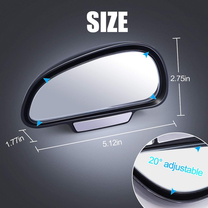 Car Blind Spot Mirrors(5.12 * 2.75in), Universal Automotive Auxiliary Mirror