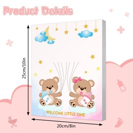 Gender Reveal Fingerprint Tree for Baby Shower, Bear Baby Shower, Gender Reveal Game, Gender Reveal Fingerprint Tree Sign, Gender Reveal Party, Gender Reveal Keepsake Keepsake, Canvas Decoration