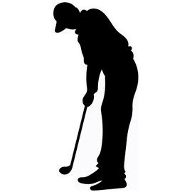 SP12665 Golfer Putting Silhouette Cardboard Cutout Standee Standup