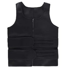 UPIQNG Men's Double Blet Fitness Vest (XL) Black