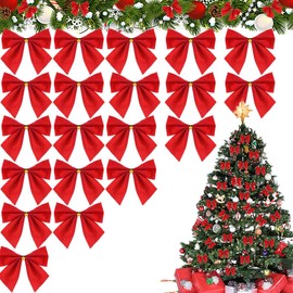 Dream HorseX Decorative Bow, Christmas Bows, Christmas Tree Bows, Red Christmas Bow, Decorations, Gifts, Art, 10 x 10 cm, Pack of 20