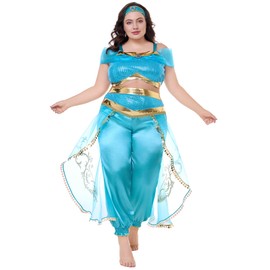 Funna Costume for Women Princess Dress Up Outfit Party Supplies Blue, Large