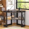 VECELO Corner Home Office Desk Table w/Charging Port Keyboard Tray