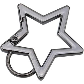TypoGrove Gun color Star Shaped Stainless Steel Keychain Clip Carabiner Snap Hook Holder Star Carabiner Hook Clip Key Holder Carabiner Clip for Keys and Wallet with Key Chain Rings