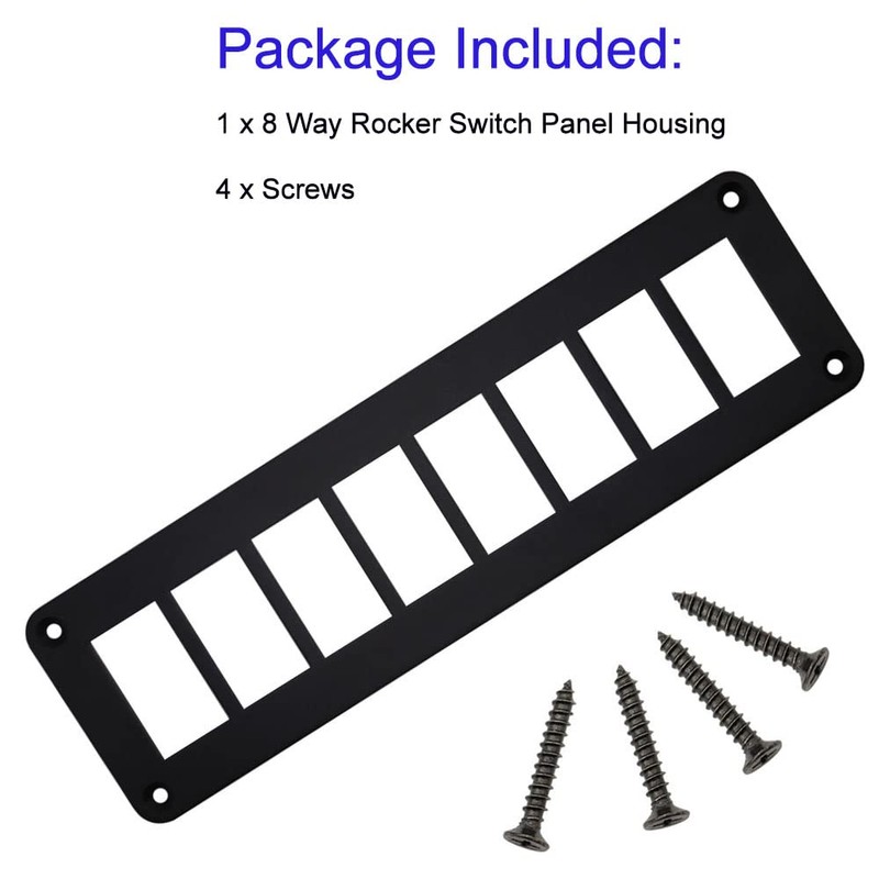 HOKAAER 8 Way Marine Boat Rocker Switch Panel Housing Holder,