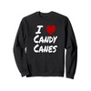 I Heart (Love) Candy Canes Winter Peppermint Christmas Sweatshirt