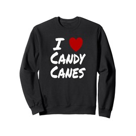 I Heart (Love) Candy Canes Winter Peppermint Christmas Sweatshirt