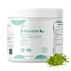 B- FIT B - Jugo Verde en Polvo B-Greens - Extracto en Polvo 300 gr - Sin Azcar - Enzimas Digestivas - L-Glutamina, Espirulina, Meln Amargo -...       