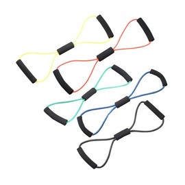 CanDo 5 Piece Bowtie Exercise Tubing Set, Yellow Through Black, 22 Inch