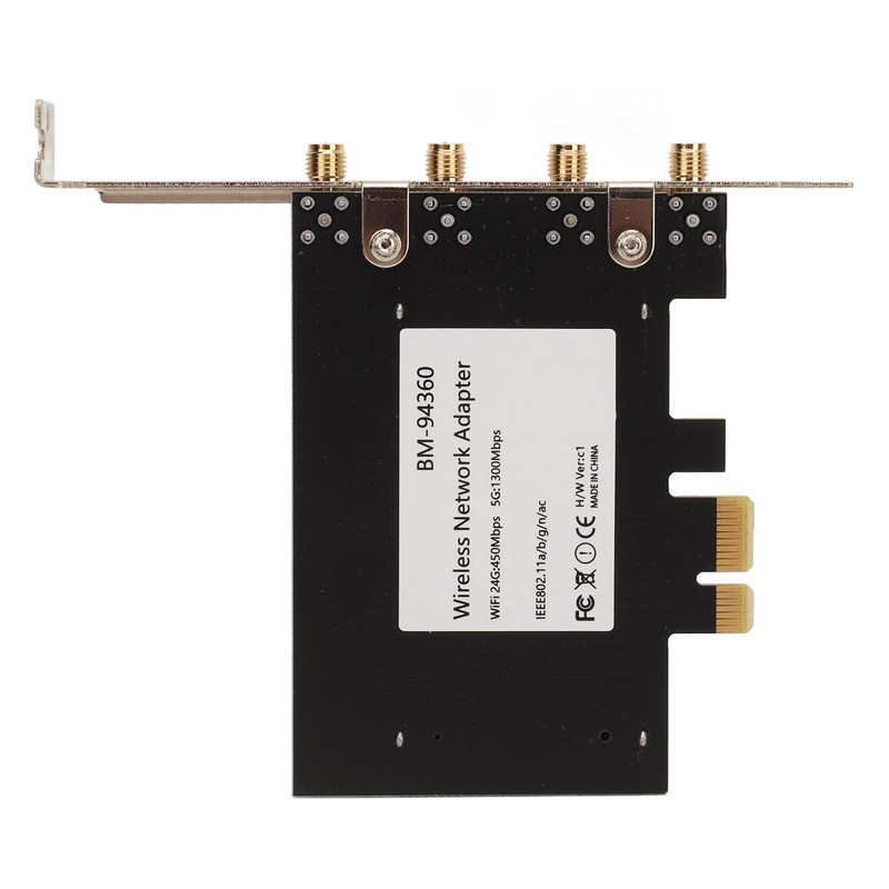 PCIe Network Adapter 2.4G 450Mbps 5G 1300Mbps 4 Antennas Standard