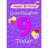 Granddaughter 9th Birthday Card (Lilac)