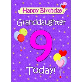 Granddaughter 9th Birthday Card (Lilac)