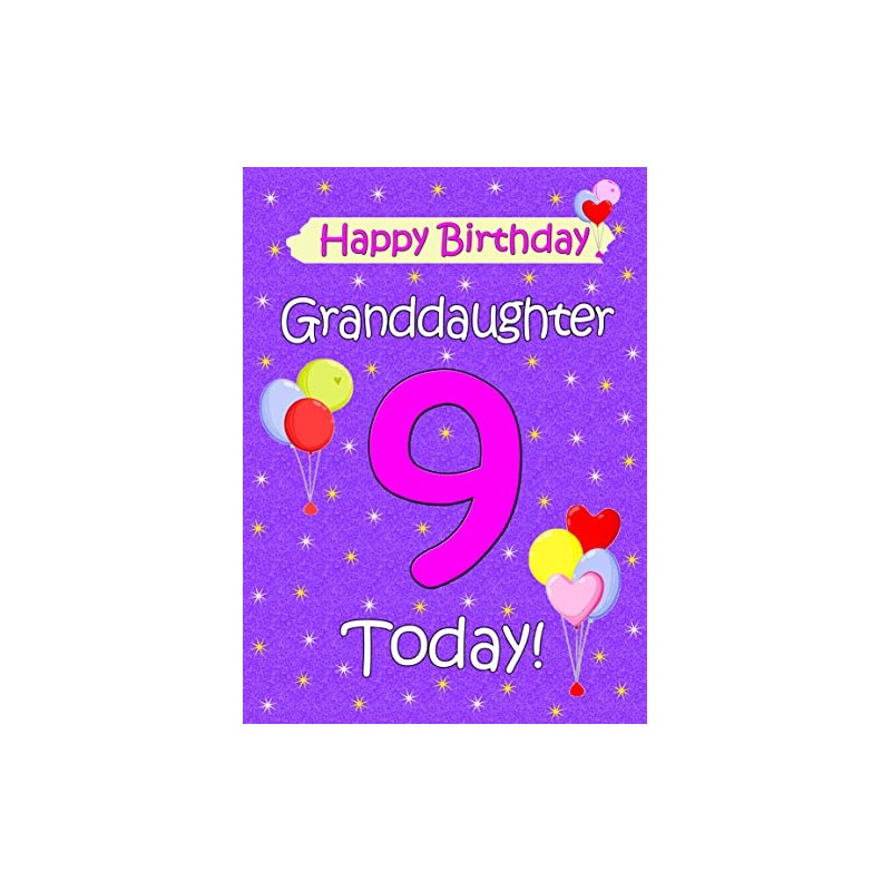 Granddaughter 9th Birthday Card (Lilac)