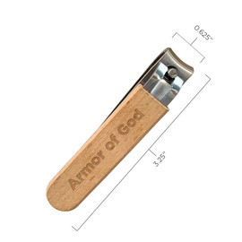Beechwood Mens Nail Clipper - Laser Engraved Armor of God Scripture Tool - Heavy Duty Stainless Steel Toenail & Fingernail Cutter for Healthy, Strong Nails - Christian Pocket Tools for Men