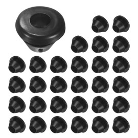 M METERXITY 30-Pack Cable Railing Rubber Grommets, 8mm Drill Hole 5mm ID Eyelet Ring Gasket for Wiring, Wire Cable, Automotive, Metal Cable Railing Post, Car Grommet [Black]
