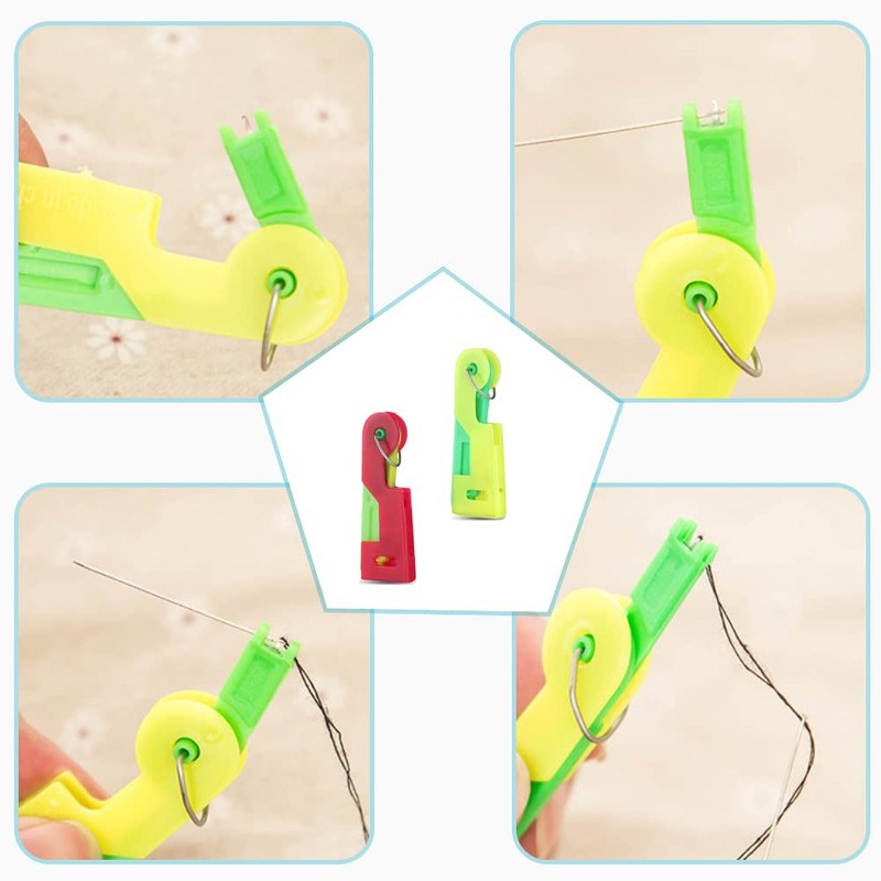 CCLKHY 2 Pieces Needle Threader, Plastic Hand Sewing Needles, DIY