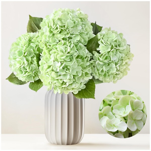 YOFSZJ 4PCS 22 Inch Real Touch Artificial Hydrangea,Faux White Hydrangea