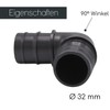 PP Angle 90° with Hose Nozzle Connection I 32 mm
