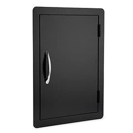 Stanbroil BBQ Access Door - 17W x 23H Inch Wall Construction Flush Mount Single Vertical Door for Outdoor Kitchen, BBQ Island, Grilling Station, Outside Cabinet - Black