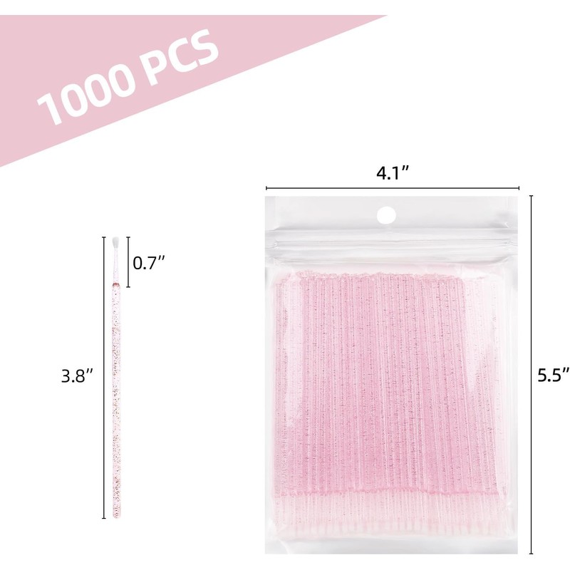 Tbestmax 1000 microcepillos aplicadores, microhisopos, varitas desechables para rímel de