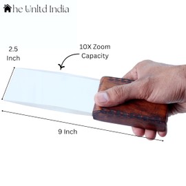 THE Unltd India Vintage Handheld Magnifying Glass, 10X Antique Large Magnifying Glass with Leather Case, Reading Magnifier for Elderly, Macular Degeneration | Unique Gift for Dad