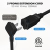 45 Degree 2 Prong Polarized Power Extension Cord 4 FT/2