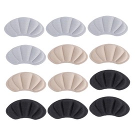 JIHUOO 6 Pairs High Heel Non Slip Grips Back of Heel Cushions Flat Heel Pads Loose Shoe Heel Inserts Sneaker Heel Liners Work Boot Heel Protectors