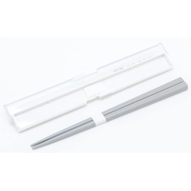 OSK HS-18 Lunch Box Slim Chopsticks Case Set, Stock & Lunch, Gray [Chopsticks 7.1 inches (18 cm) / No Crunching], Made in Japan