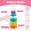 Mineup Spinning Stacking Toys, Rainbow Tower, Kids Stackable Spinning Toy,