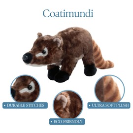 The Petting Zoo Coatimundi Stuffed Animal Plushie, Gifts for Kids, Wild Onez Zoo Animals, Zoologee Coatimundi Plush Toy 12 inches