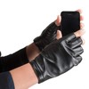 Nappaglo Men's Short Fingerless Leather Fingerless Gloves, Winter, Inner Warm,